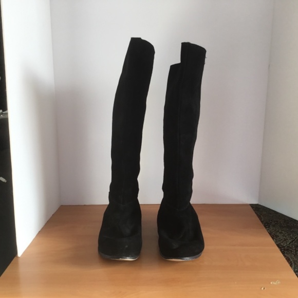 K&M Black Tall Faux Suede Boots 9 - Picture 4 of 8